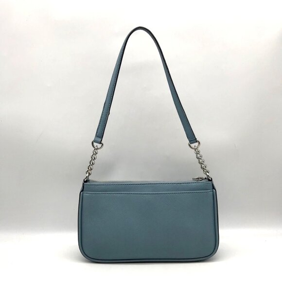 Calvin Klein Light Blue Saffiano Leather Demi Shoulder Bag - Picture 2 of 11